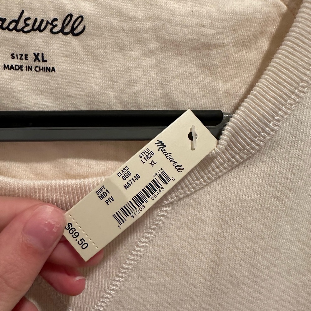 Madewell Cream Crewneck Sweater - Picture 6 of 6